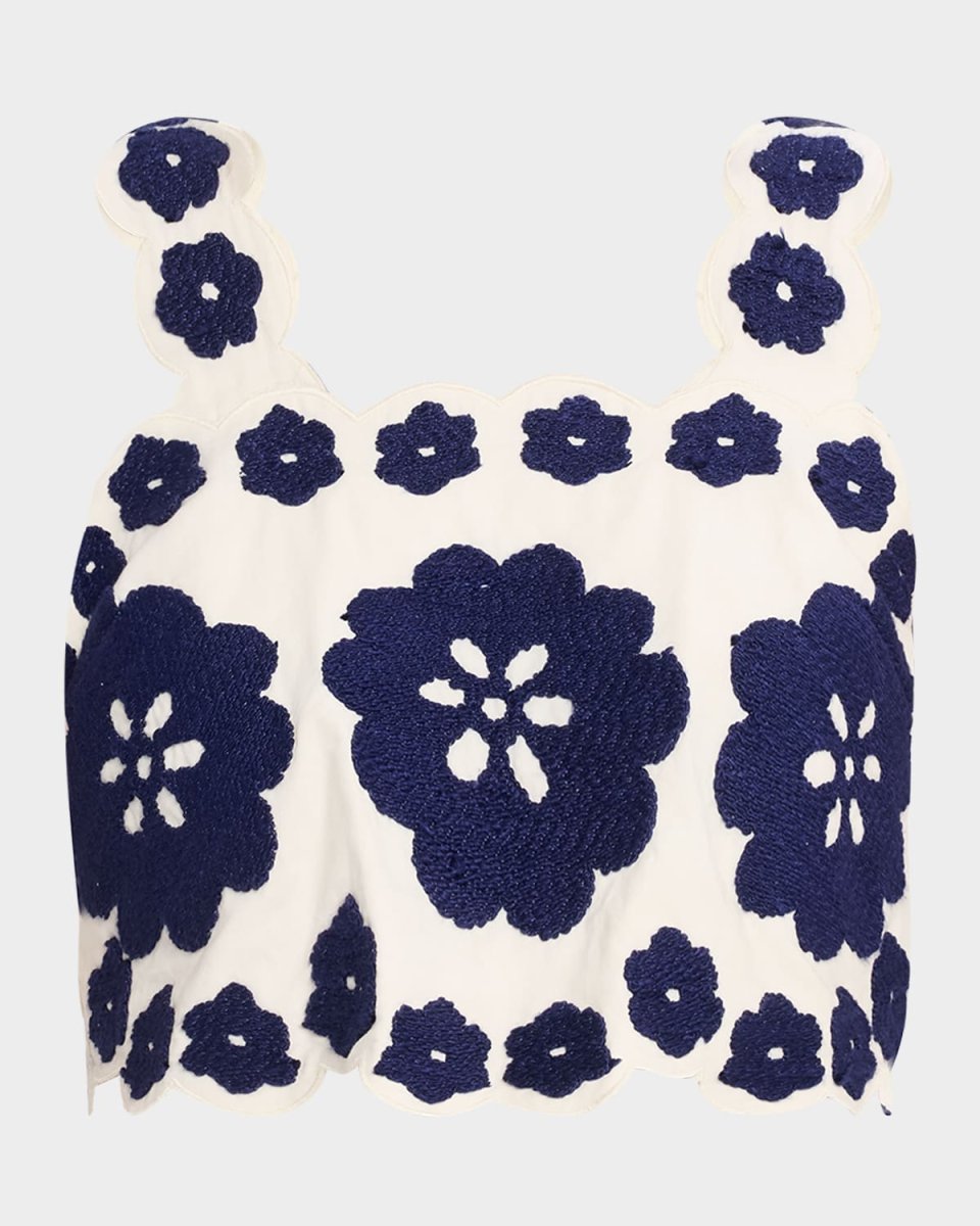 Catrine Embroidered Crop Top